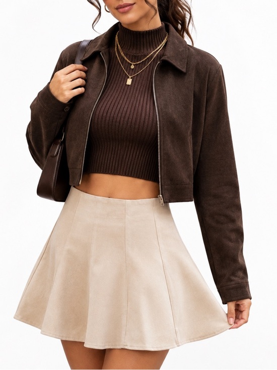 no brand Dresses & Skirts - Beige A-Line Mini Skort Built In Shorts Coquette Preppy Tennis Academia  Small